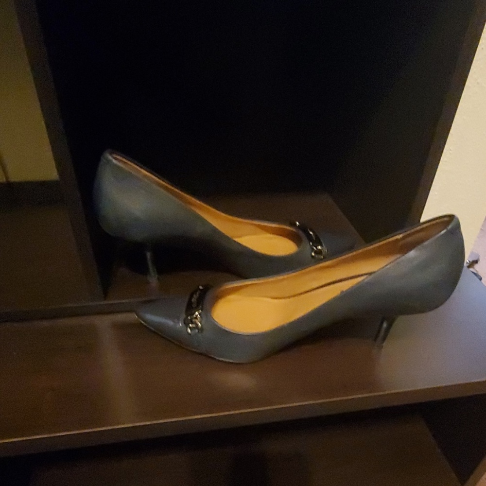 Coach Bowery Navy Blue Heels